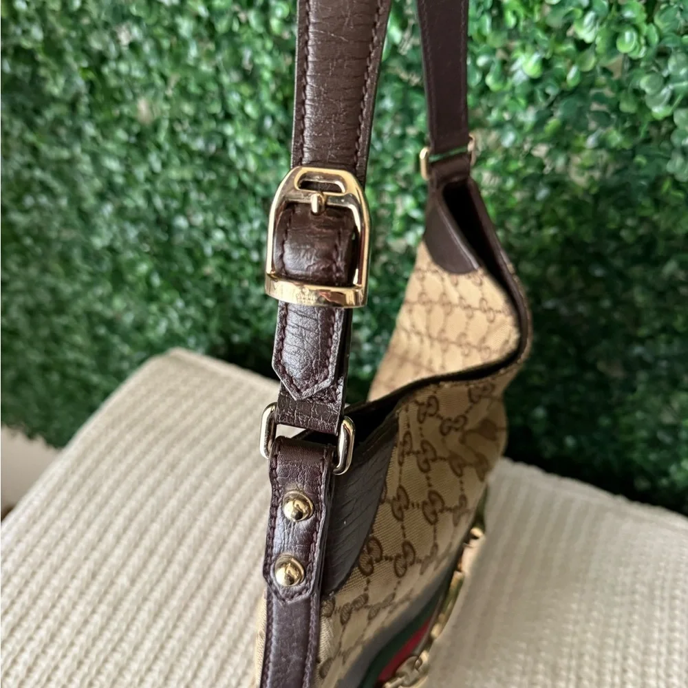 Gucci Horsebit Monogram Brown and Tan Shoulder Hobo Bag with Wallet Bundle